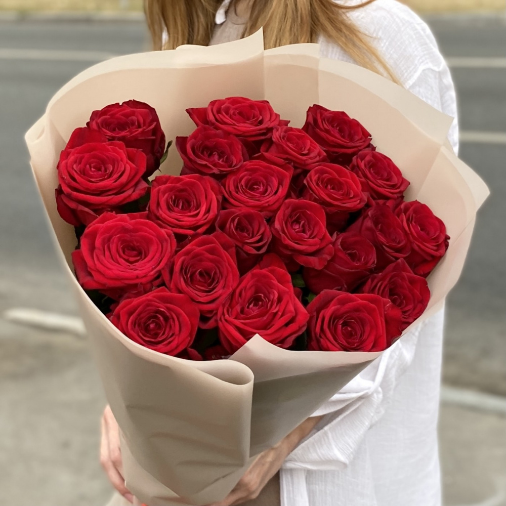 21 красная роза 70 см